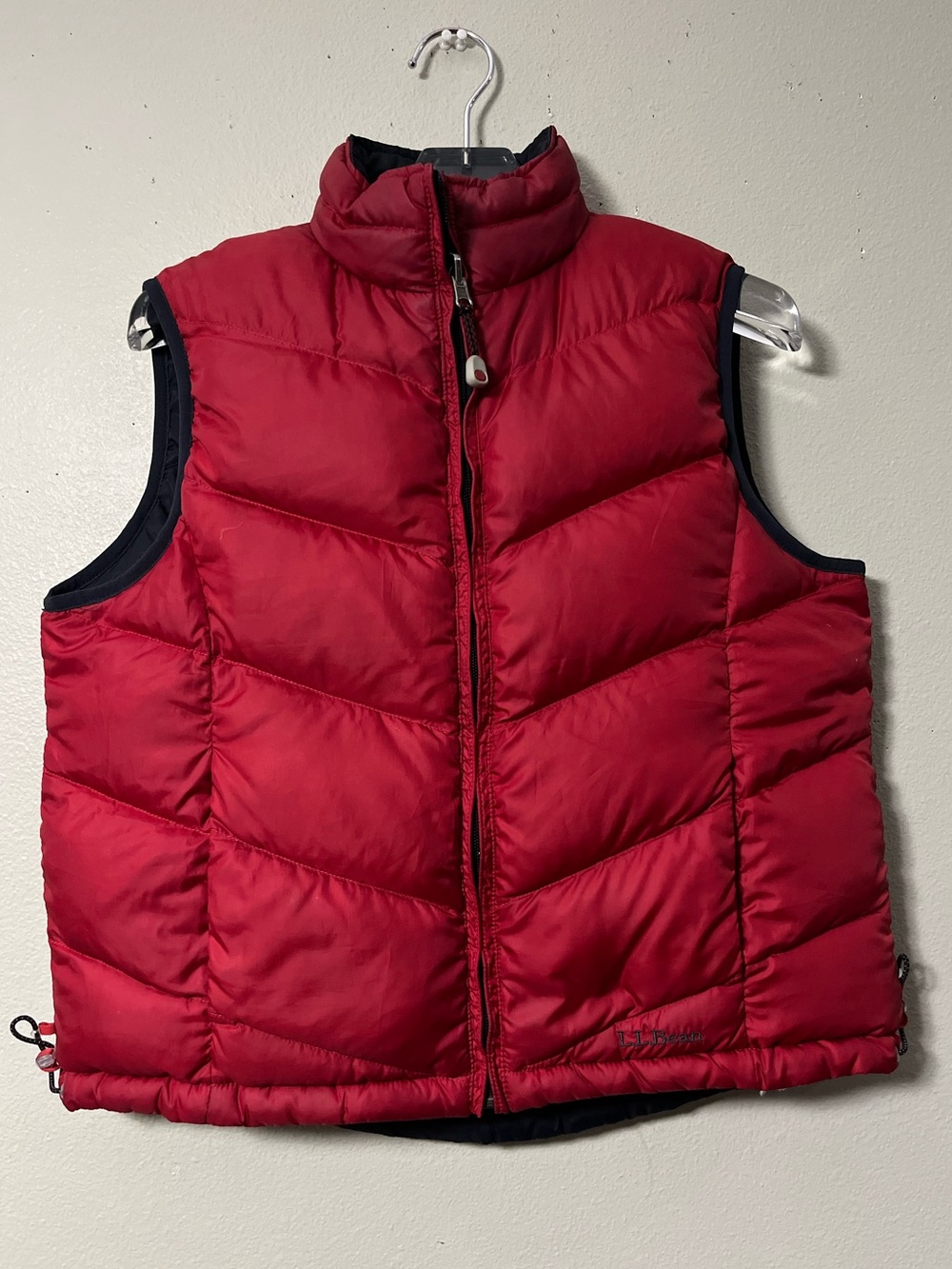 LL Bean Womens Goose Down Puffer Vest Snap Front Double Sided Insulated Medium